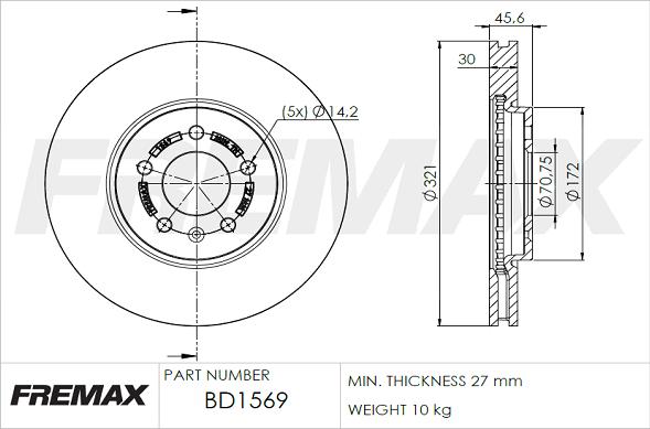 FREMAX BD-1569 - Brake Disc autospares.lv