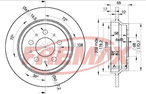 FREMAX BD-1674 - Brake Disc autospares.lv