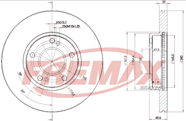 FREMAX BD-1057 - Brake Disc autospares.lv