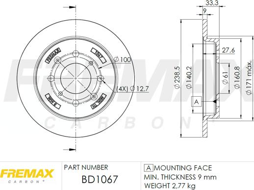 FREMAX BD-1067 - Brake Disc autospares.lv