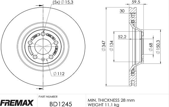 FREMAX BD-1245 - Brake Disc autospares.lv