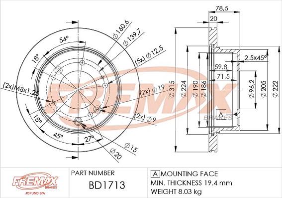 FREMAX BD-1713 - Brake Disc autospares.lv