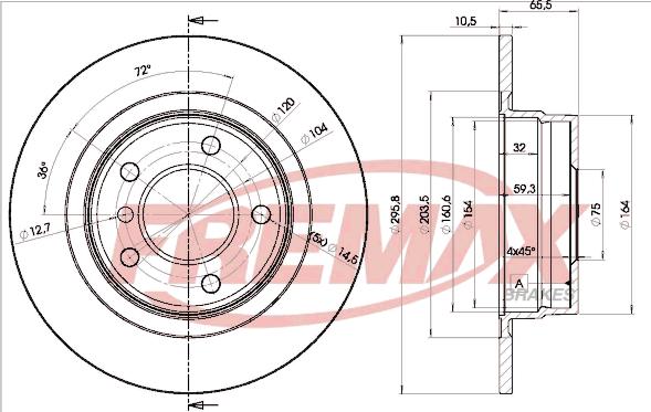 FREMAX BD-1725 - Brake Disc autospares.lv