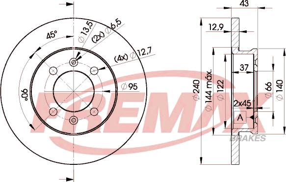 FREMAX BD-8405 - Brake Disc autospares.lv