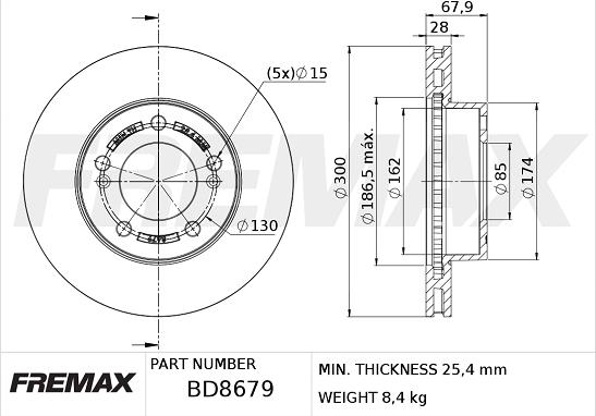 FREMAX BD-8679 - Brake Disc autospares.lv