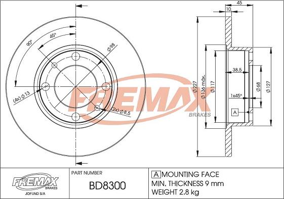 FREMAX BD-8300 - Brake Disc autospares.lv