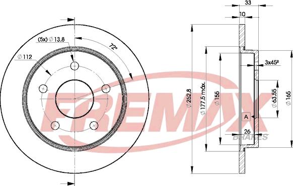 FREMAX BD-8215 - Brake Disc autospares.lv