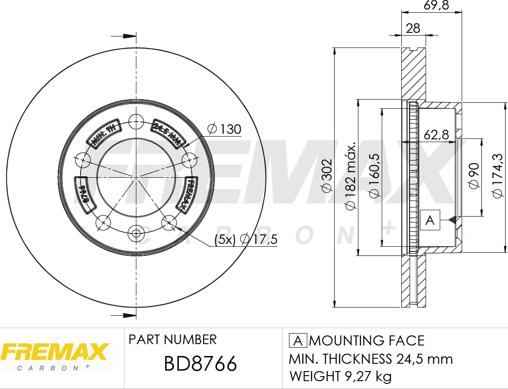 FREMAX BD-8766 - Brake Disc autospares.lv
