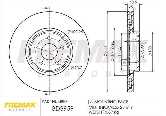 FREMAX BD-3959 - Brake Disc autospares.lv