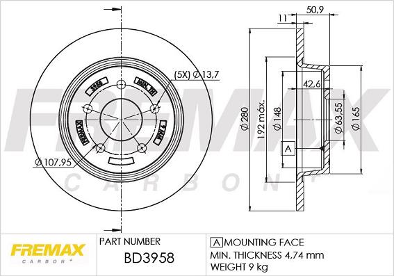 FREMAX BD-3958 - Brake Disc autospares.lv