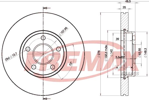 FREMAX BD-3963 - Brake Disc autospares.lv