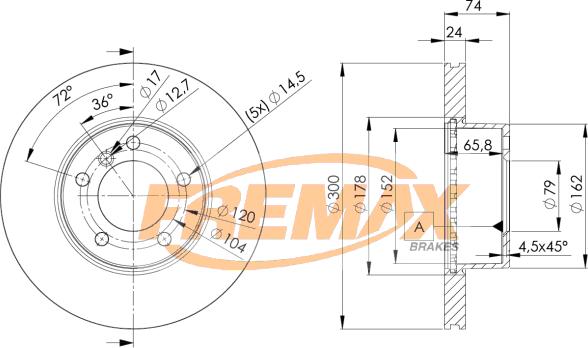 FREMAX BD-3405 - Brake Disc autospares.lv