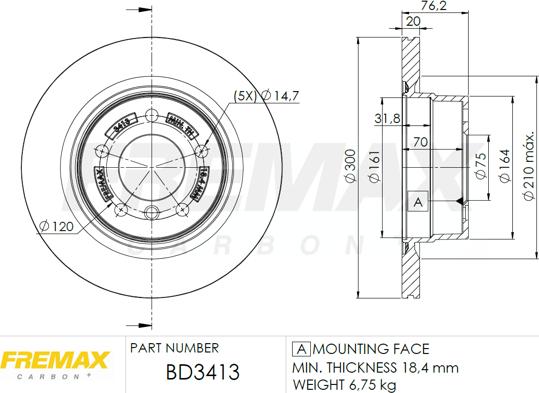 FREMAX BD-3413 - Brake Disc autospares.lv