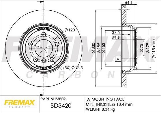 FREMAX BD-3420 - Brake Disc autospares.lv