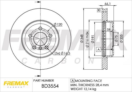 FREMAX BD-3554 - Brake Disc autospares.lv