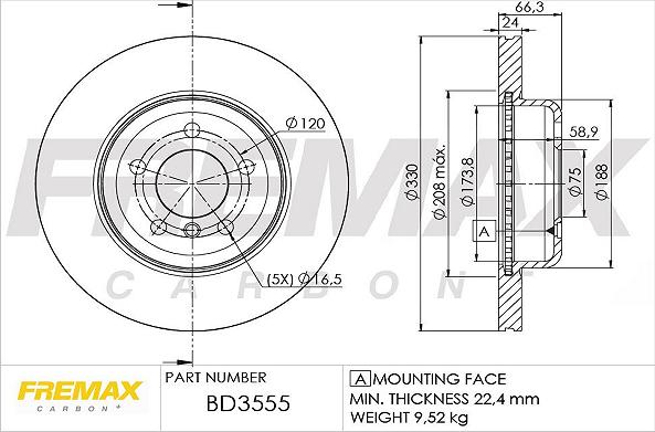 FREMAX BD-3555 - Brake Disc autospares.lv