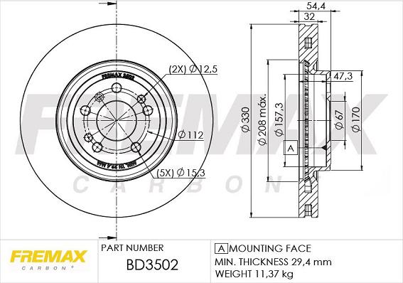 FREMAX BD-3502 - Brake Disc autospares.lv