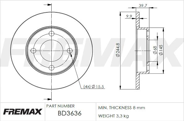 FREMAX BD-3636 - Brake Disc autospares.lv