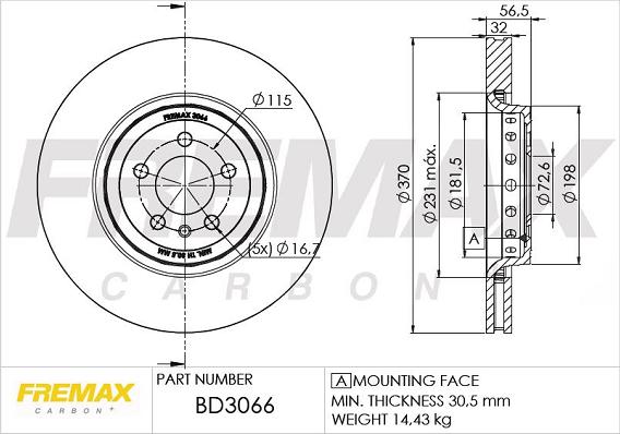 FREMAX BD-3066 - Brake Disc autospares.lv