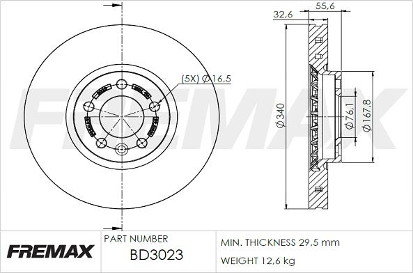 FREMAX BD-3023 - Brake Disc autospares.lv