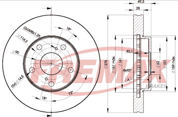 FREMAX BD-3304 - Brake Disc autospares.lv