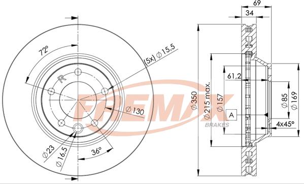 FREMAX BD-3324 - Brake Disc autospares.lv