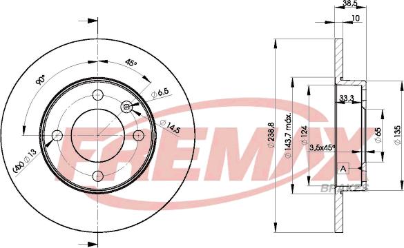 FREMAX BD-3325 - Brake Disc autospares.lv