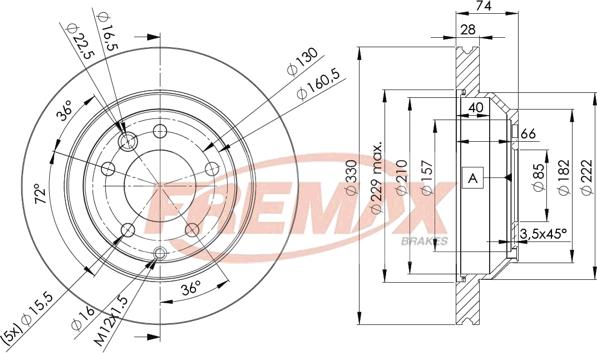 FREMAX BD-3328 - Brake Disc autospares.lv