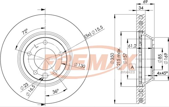 FREMAX BD-3323 - Brake Disc autospares.lv