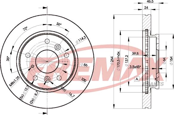 FREMAX BD-3260 - Brake Disc autospares.lv