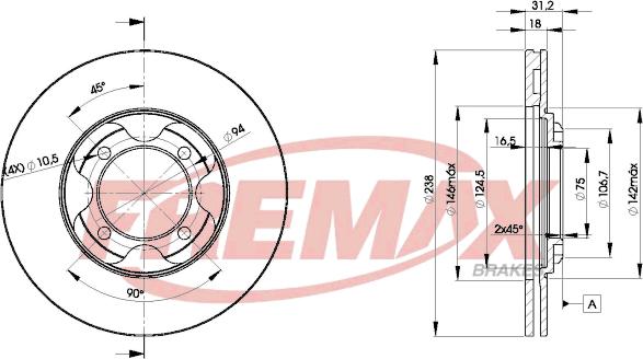 FREMAX BD-3261 - Brake Disc autospares.lv