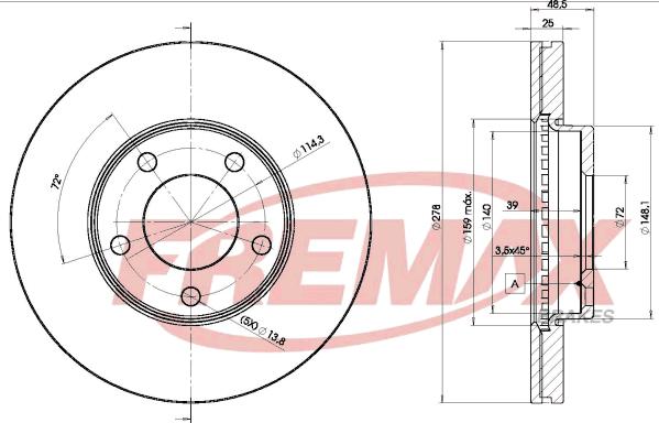 FREMAX BD-3272 - Brake Disc autospares.lv