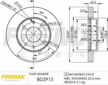 FREMAX BD-2915 - Brake Disc autospares.lv