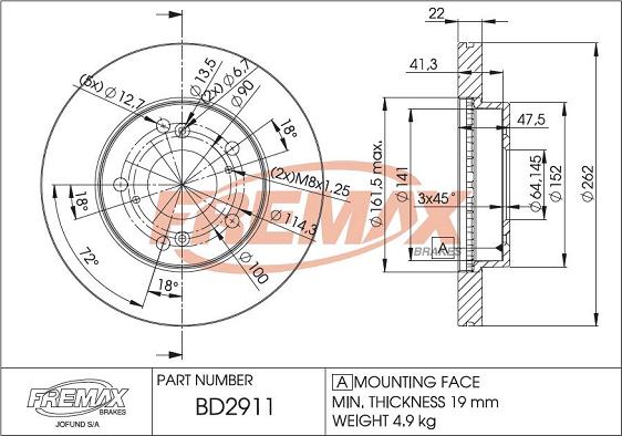 FREMAX BD-2911 - Brake Disc autospares.lv