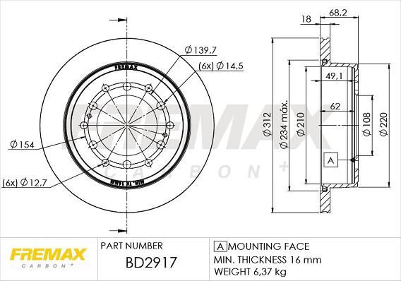 FREMAX BD-2917 - Brake Disc autospares.lv