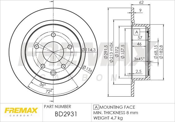 FREMAX BD-2931 - Brake Disc autospares.lv