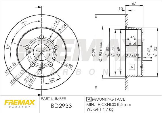 FREMAX BD-2933 - Brake Disc autospares.lv