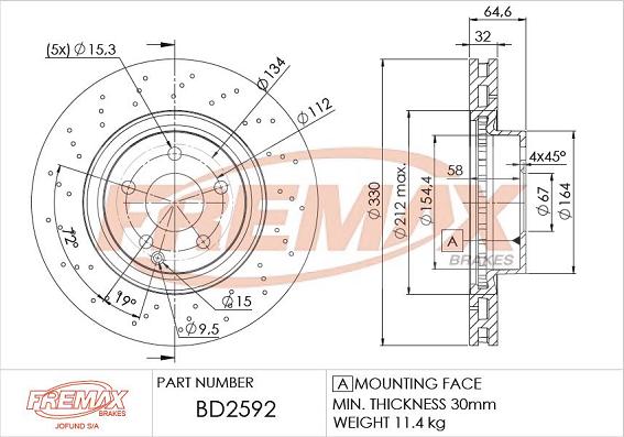 FREMAX BD-2592 - Brake Disc autospares.lv