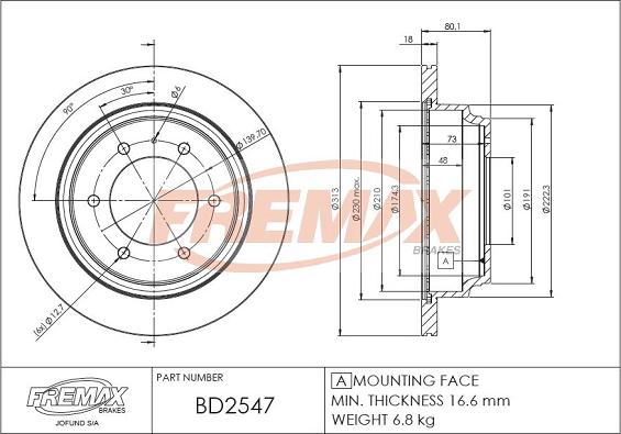 FREMAX BD-2547 - Brake Disc autospares.lv