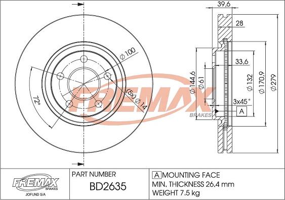 FREMAX BD-2635 - Brake Disc autospares.lv