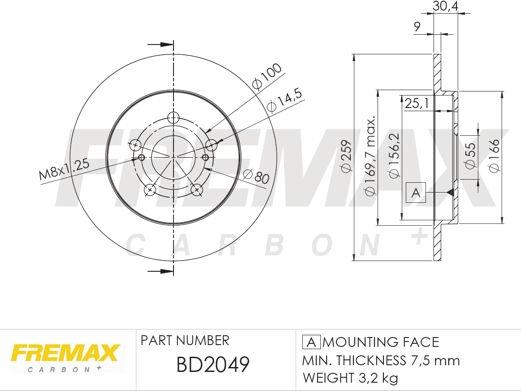 FREMAX BD-2049 - Brake Disc autospares.lv