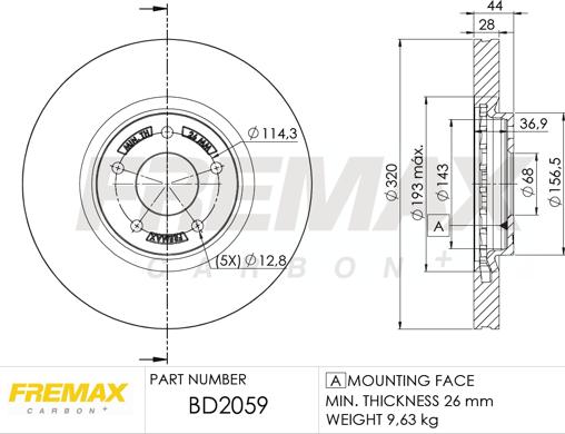 FREMAX BD-2059 - Brake Disc autospares.lv