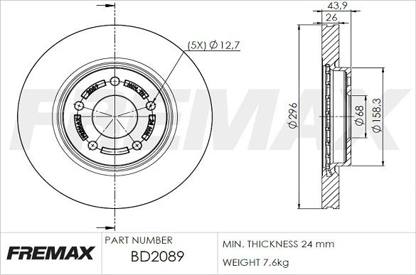 FREMAX BD-2089 - Brake Disc autospares.lv