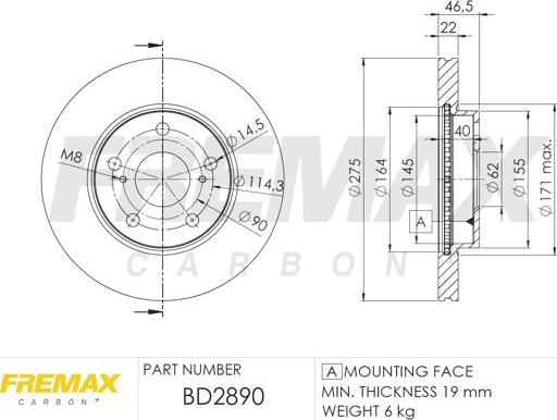 FREMAX BD-2890 - Brake Disc autospares.lv