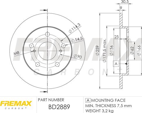 FREMAX BD-2889 - Brake Disc autospares.lv