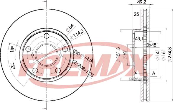 FREMAX BD-2878 - Brake Disc autospares.lv