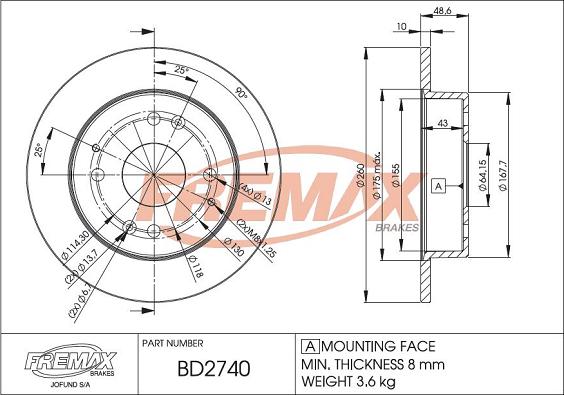 FREMAX BD-2740 - Brake Disc autospares.lv