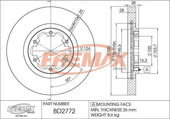 FREMAX BD-2772 - Brake Disc autospares.lv