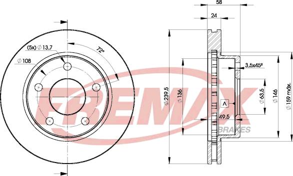 FREMAX BD-7974 - Brake Disc autospares.lv