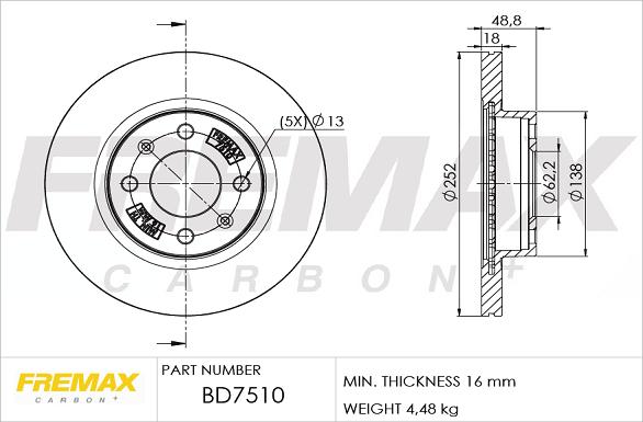 FREMAX BD-7510 - Brake Disc autospares.lv